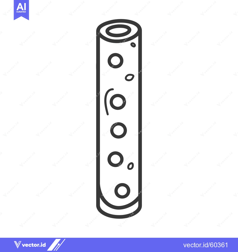 Premium Vector dari Line drawing of a simple wooden flute