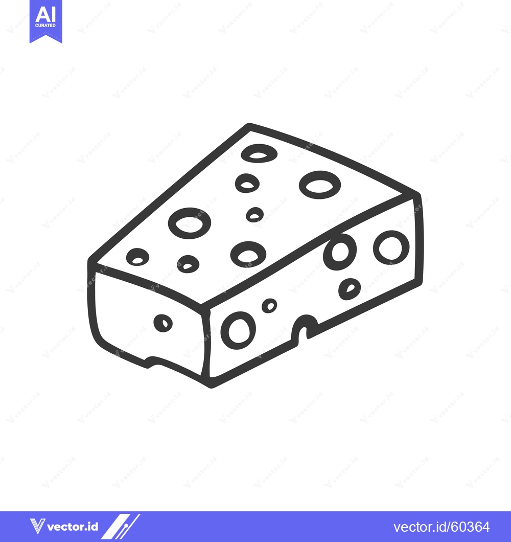 Premium Vector dari A Simple Line Drawing Of A Wedge Of Cheese