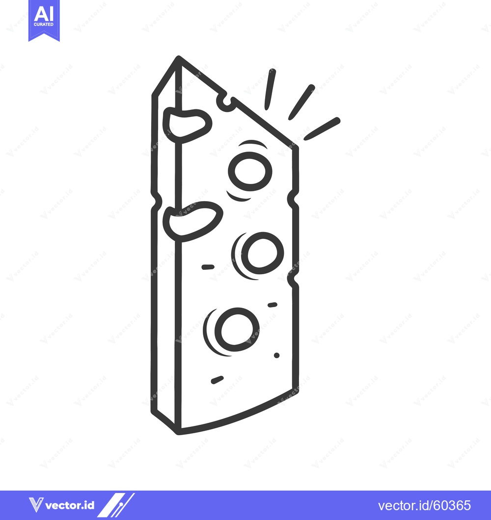 Premium Vector dari A wedge of cheese with holes is shown