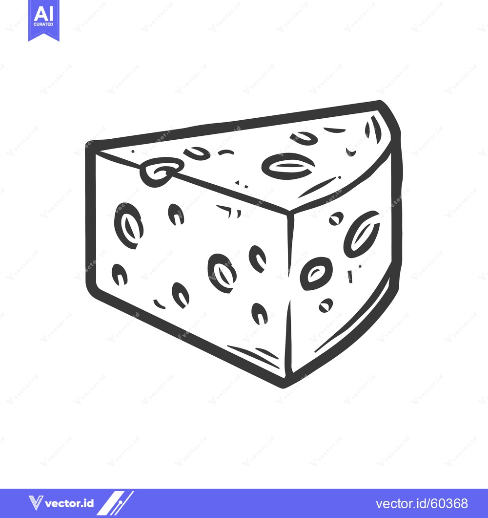 Premium Vector of A Hand Drawn Illustration Of A Wedge Of Cheese
