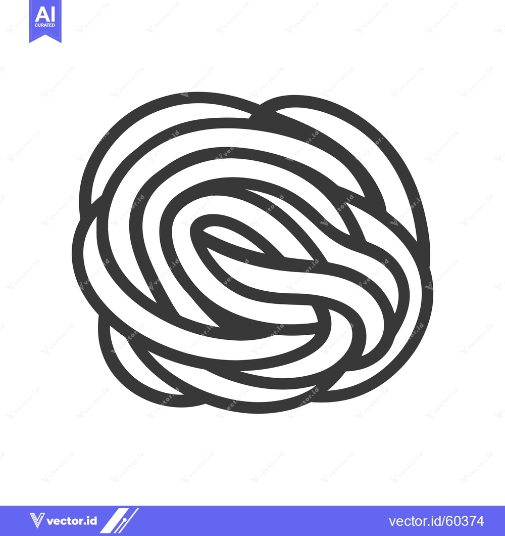 Premium Vector of A tangled nest of thick black strands of pasta
