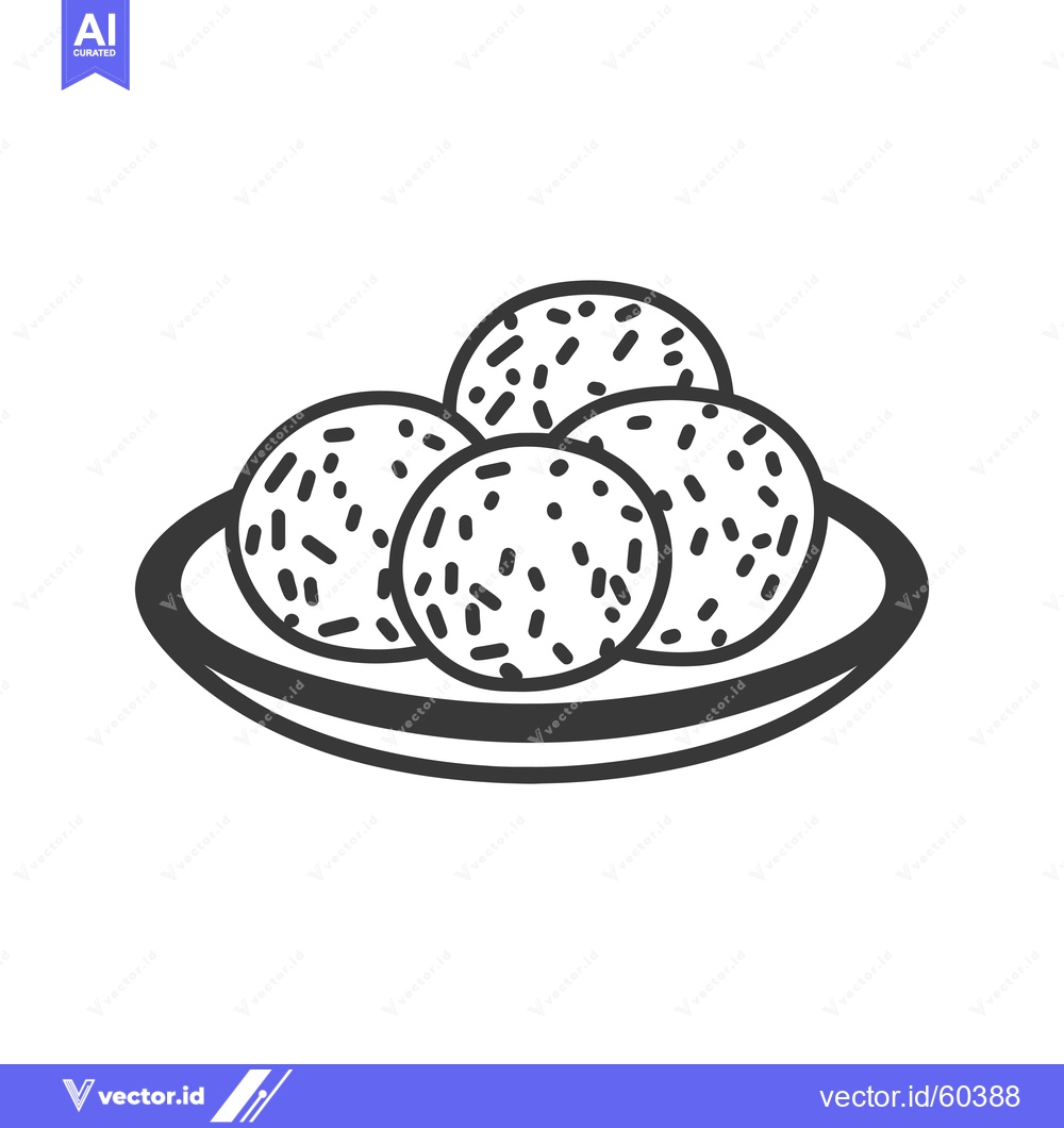 Premium Vector dari Three Sprinkled Round Cookies On A Plate