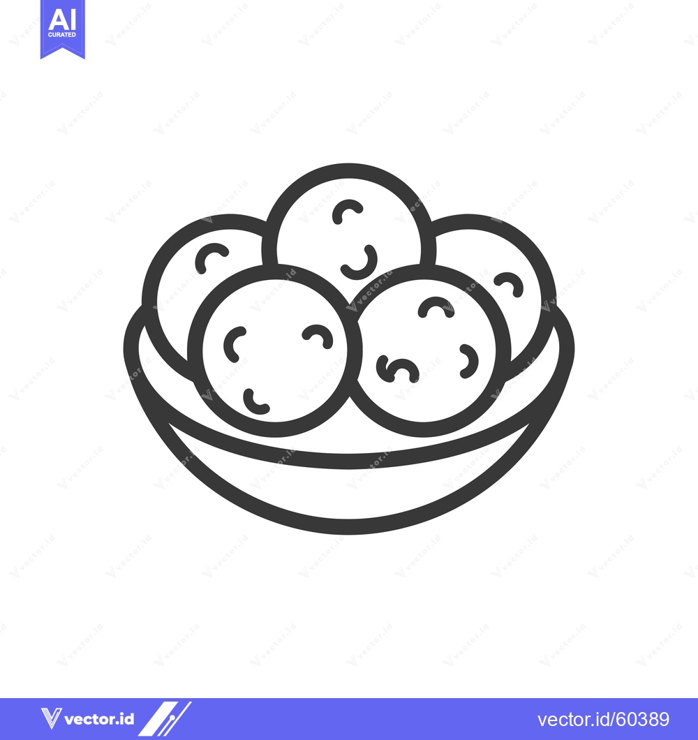 Premium Vector dari A Bowl of Round Food Items