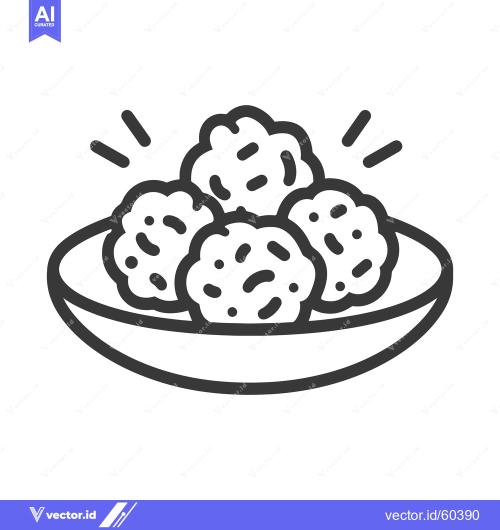 Premium Vector of Delicious Meatballs Served in a Shallow Bowl