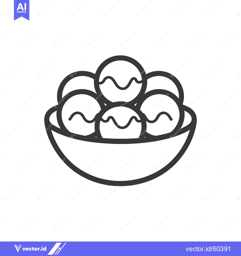 Premium Vector dari A bowl of round sweet treats sits invitingly