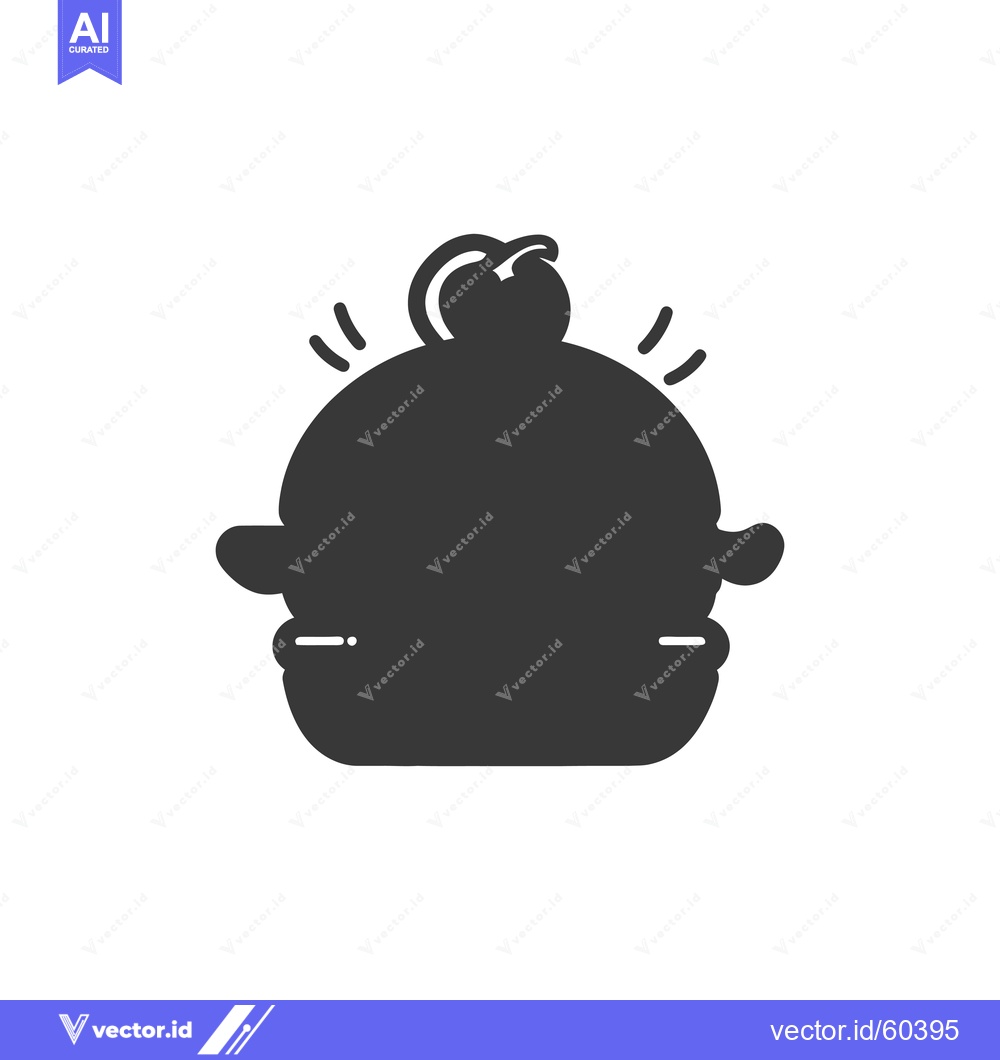 Premium Vector of A Simple Silhouette Icon Depicts A Hamburger