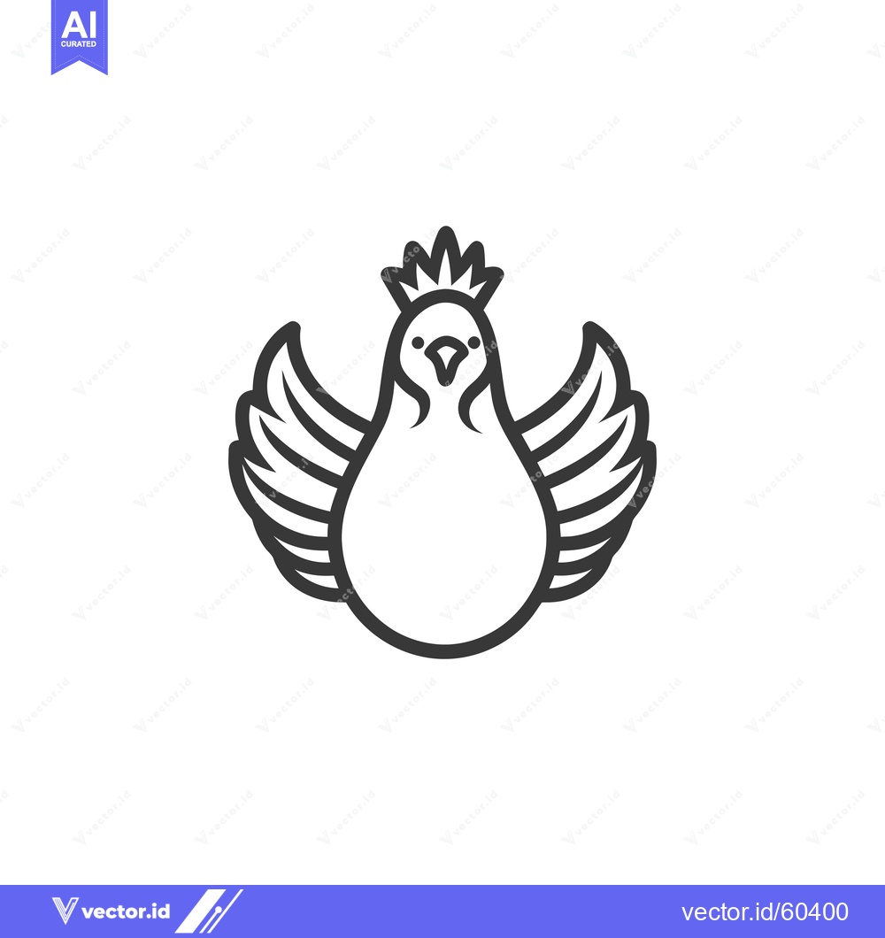 Premium Vector of A stylized bird with wings and a crown