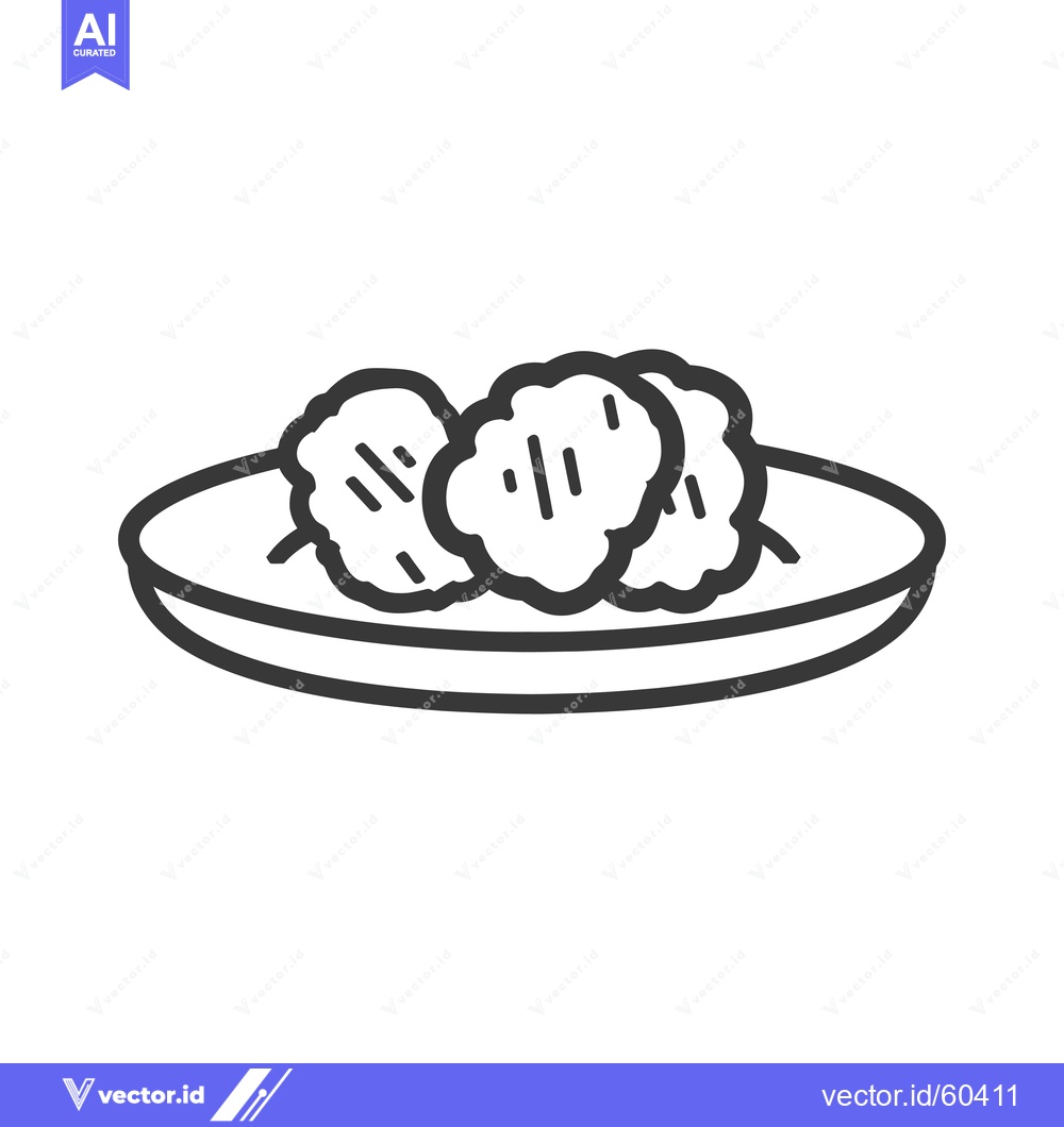 Premium Vector of Three Chicken Nuggets Served On A Plate
