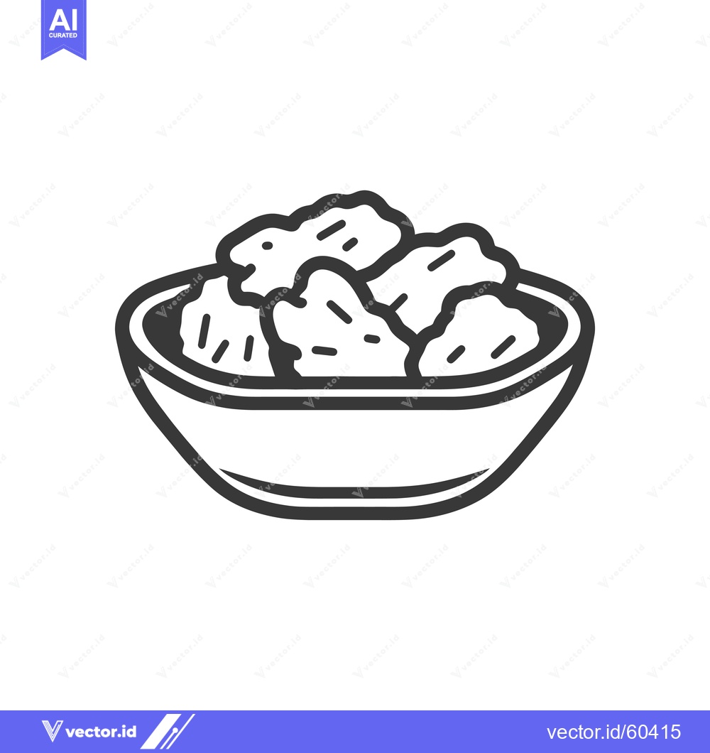 Premium Vector of A bowl of crispy fried chicken nuggets