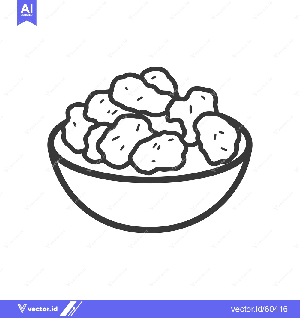 Premium Vector dari A Bowl of Crispy Chicken Nuggets Ready To Eat
