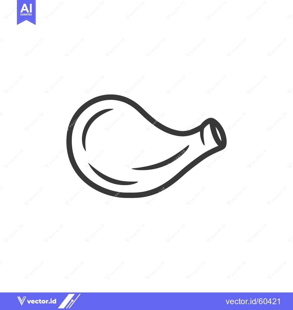 Premium Vector dari Line drawing of a single chicken drumstick