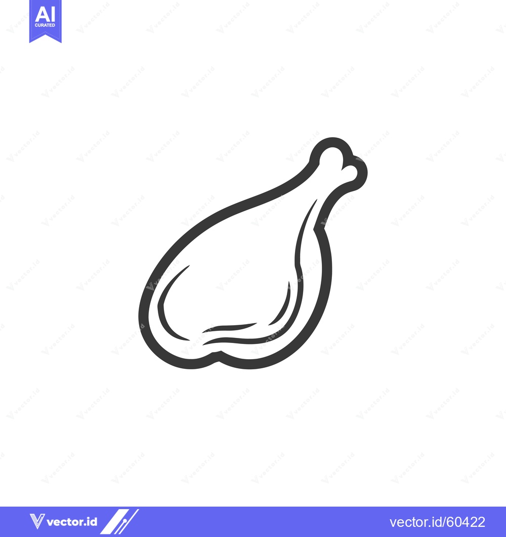 Premium Vector dari A simple line drawing of a chicken leg