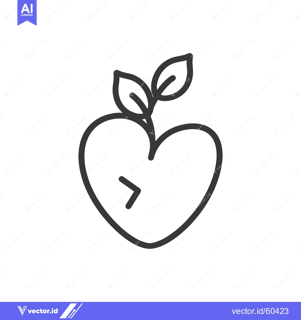 Premium Vector dari Heart Shaped Apple Sprout Growing Leaves