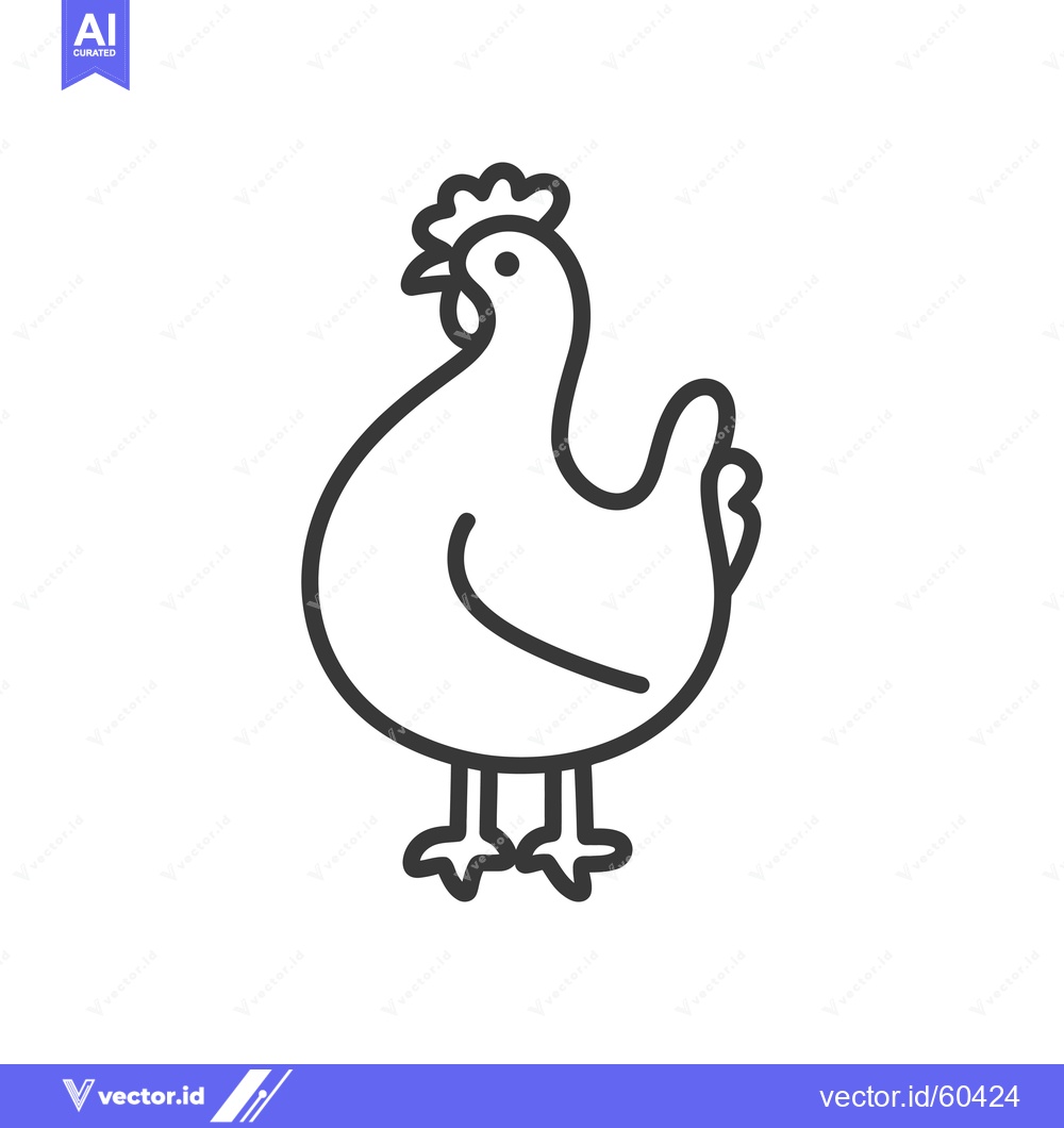 Premium Vector dari A Simple Line Drawing Of A Hen