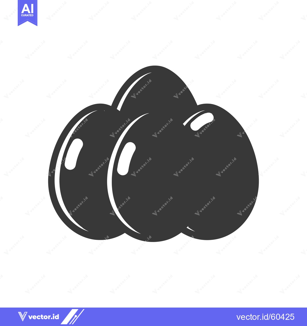 Premium Vector of Three Dark Eggs Arranged Together In A Simple Design
