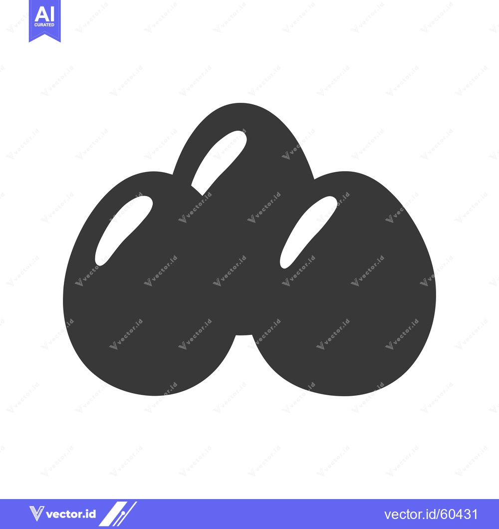 Premium Vector of Three Dark Grey Eggs Grouped Together
