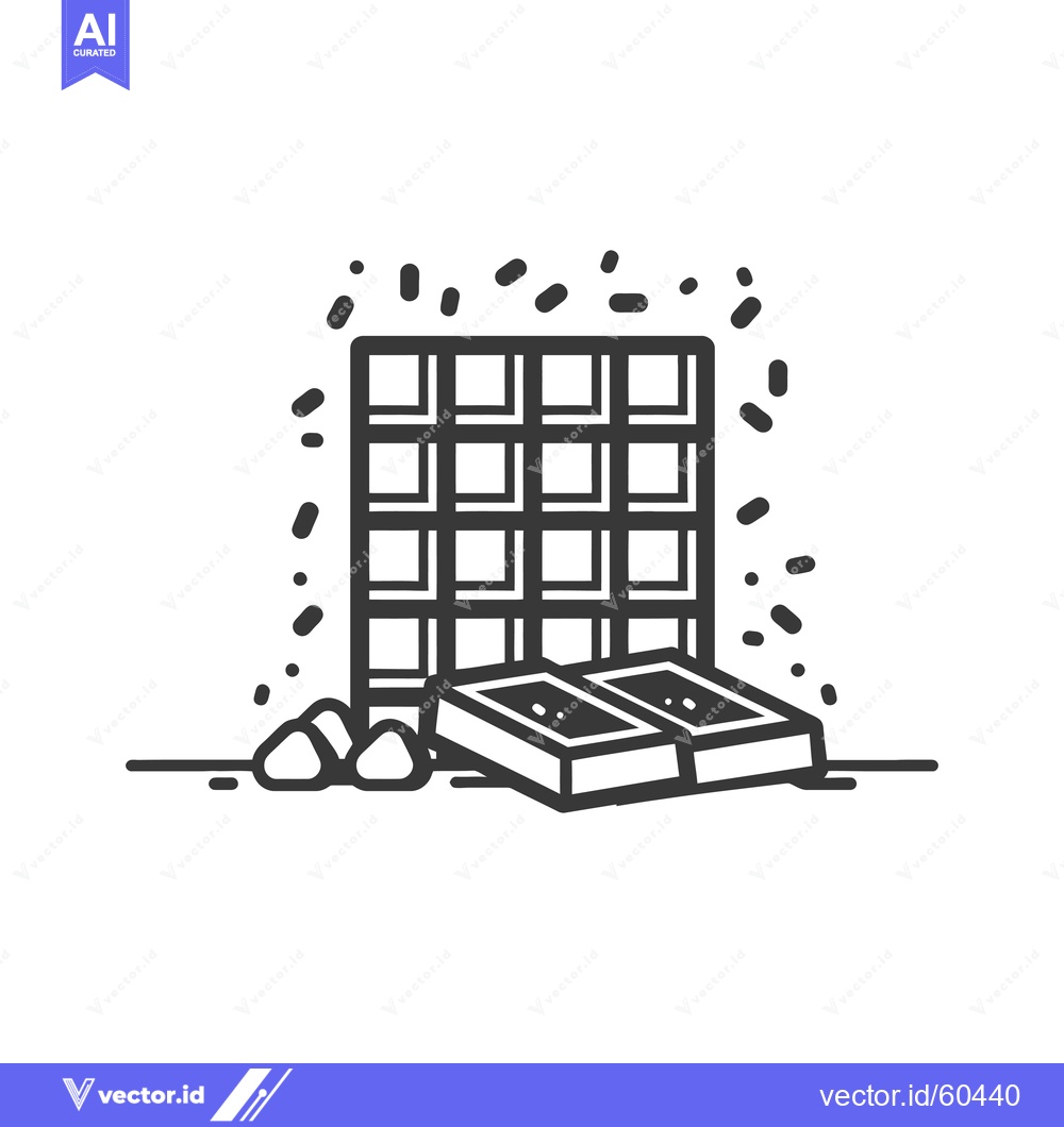 Premium Vector of Chocolate Bar Pieces And Some Chocolate Chips