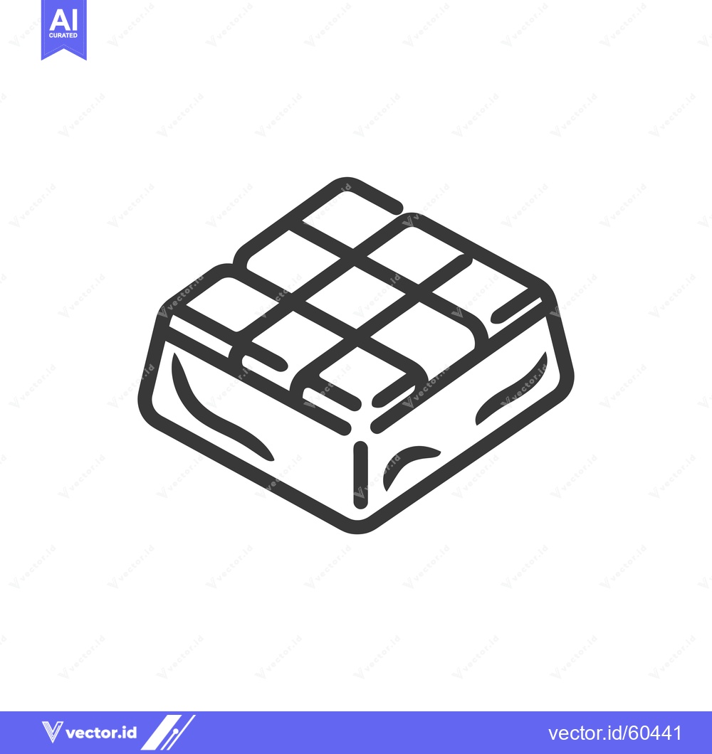 Premium Vector dari A single chocolate bar icon is displayed