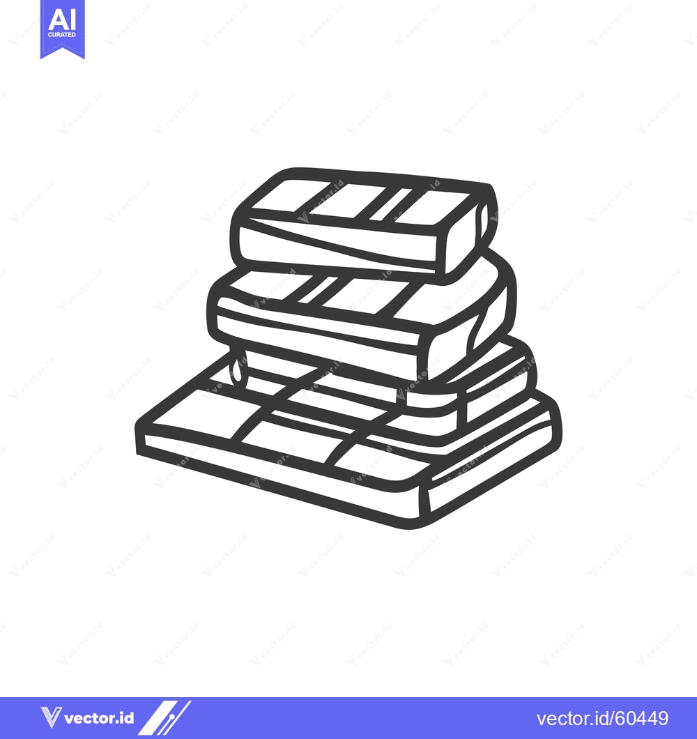Premium Vector dari A Stack of Books Neatly Arranged Together