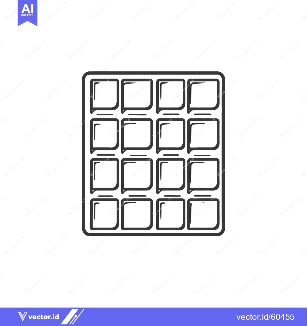 Premium Vector of Ice Cube Tray Design Sixteen Compartments