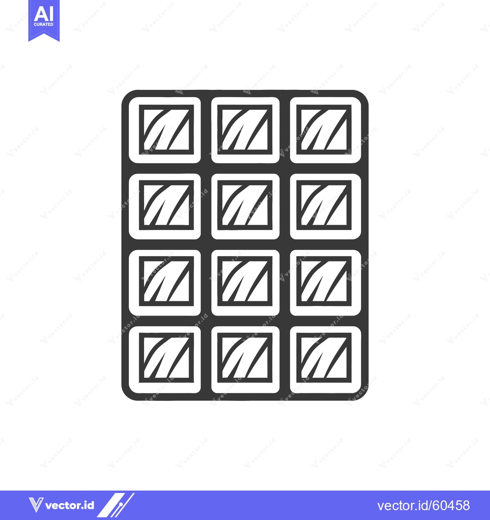 Premium Vector dari A chocolate bar with twelve individual squares
