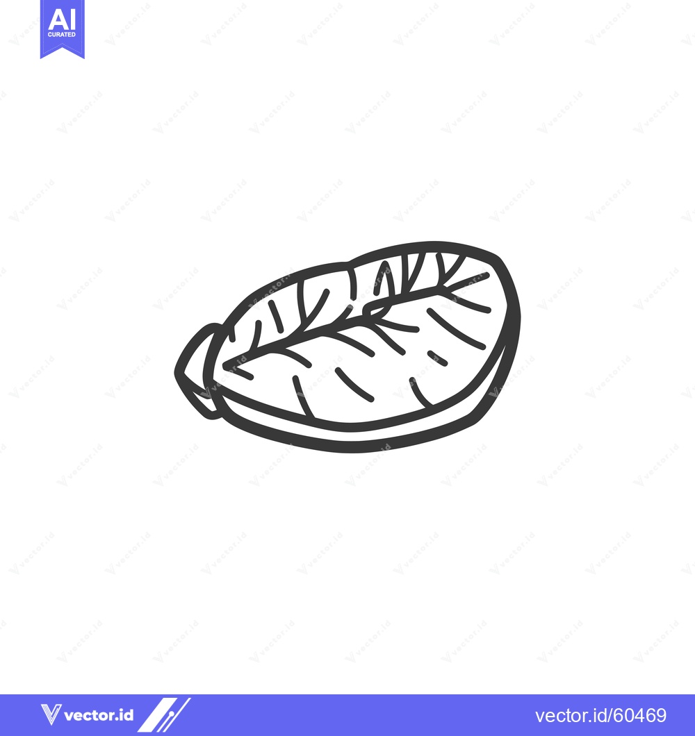 Premium Vector dari Simple Line Drawing Of A Single Fish Fillet