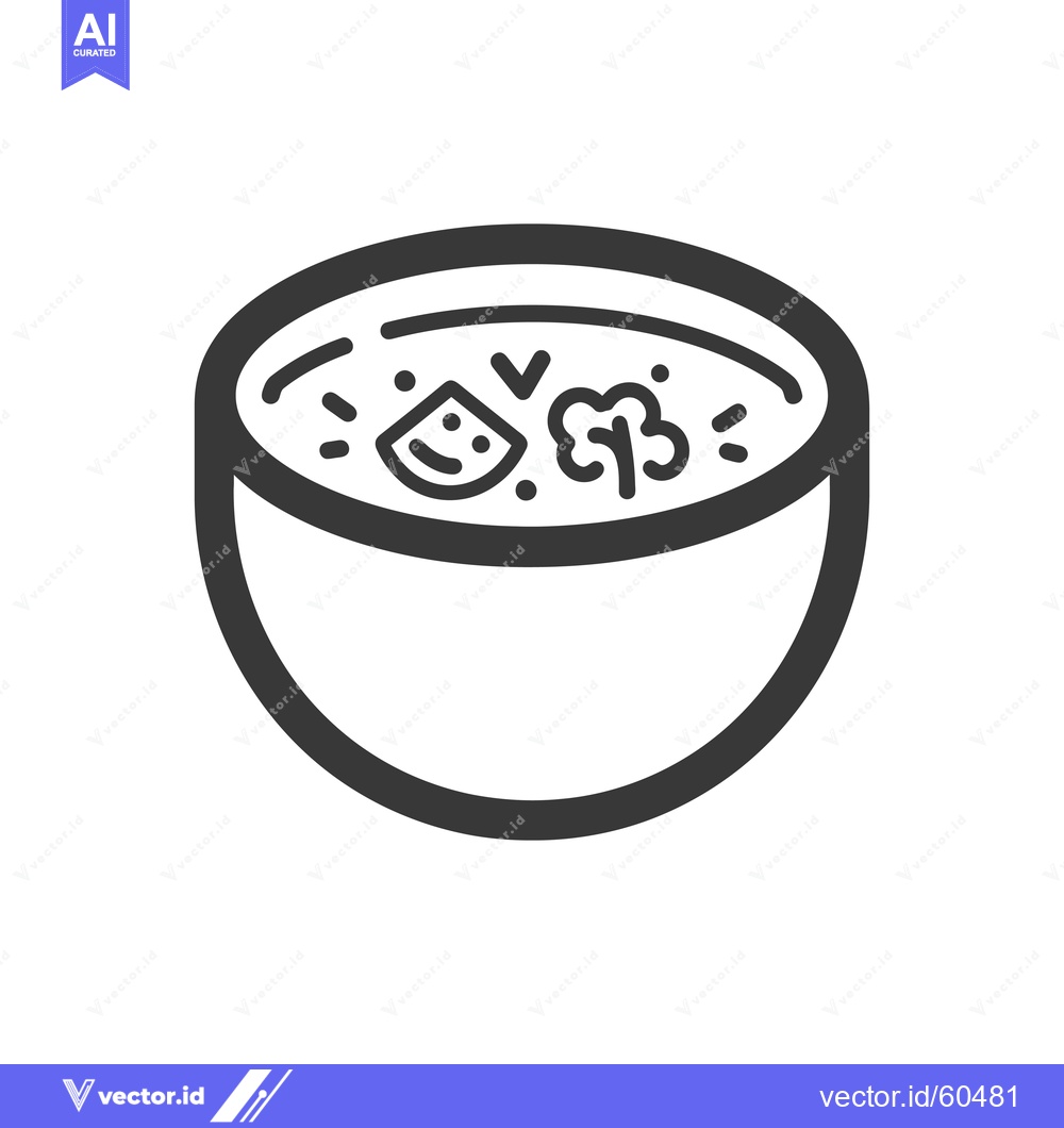 Premium Vector dari A Bowl of Vegetable Soup Contains Tasty Ingredients