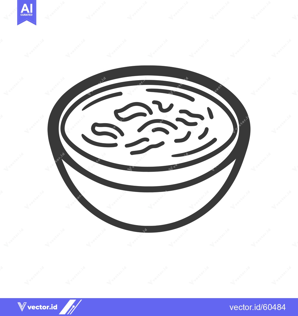 Premium Vector of A Bowl of Creamy Soup with Noodles