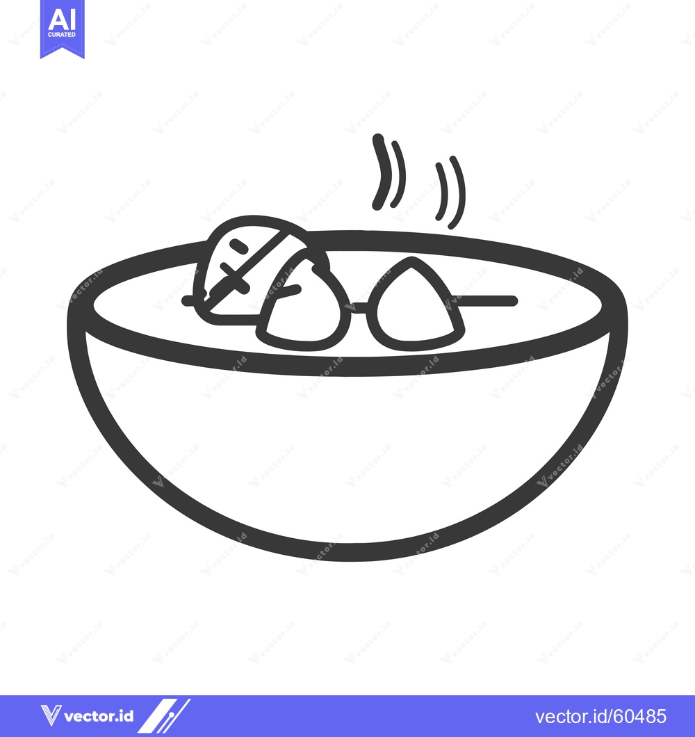 Premium Vector of A bowl of hot soup with dumplings and skewers