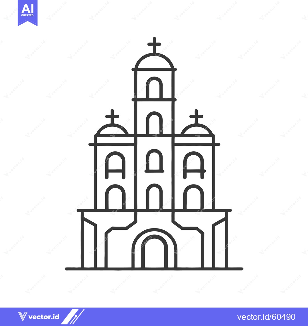 Premium Vector dari A Simple Line Drawing Of A Church Building