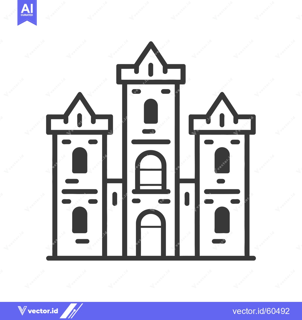 Premium Vector dari A Simple Line Drawing Of A Medieval Castle