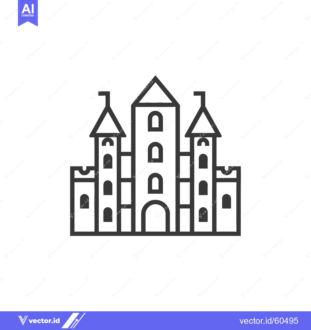 Premium Vector dari Simple Line Drawing Of A Medieval Castle