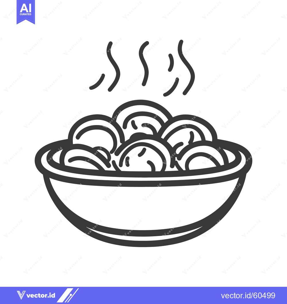 Premium Vector of A Bowl of Steaming Round Food Items