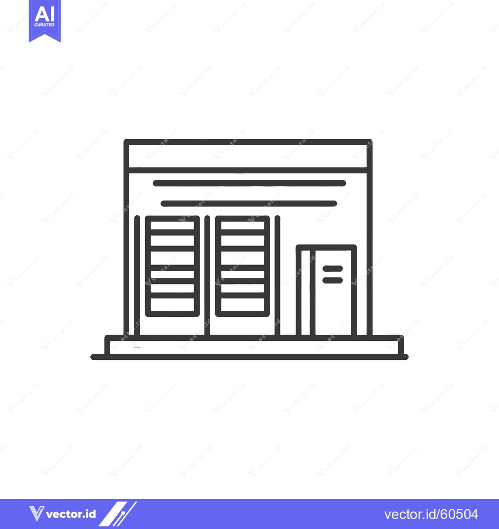 Premium Vector dari Line drawing of a small retail store building