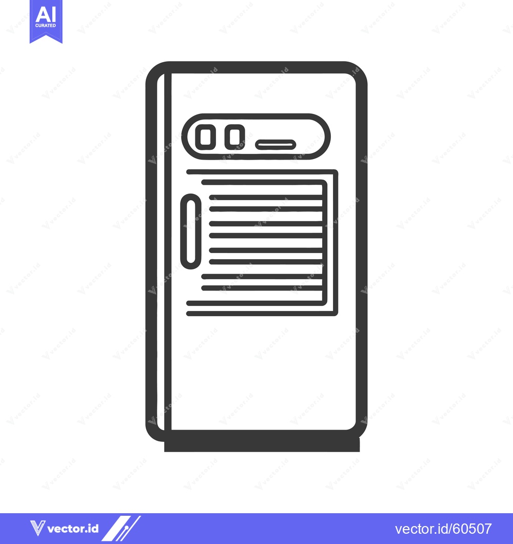Premium Vector of Line art illustration of a modern air cooler