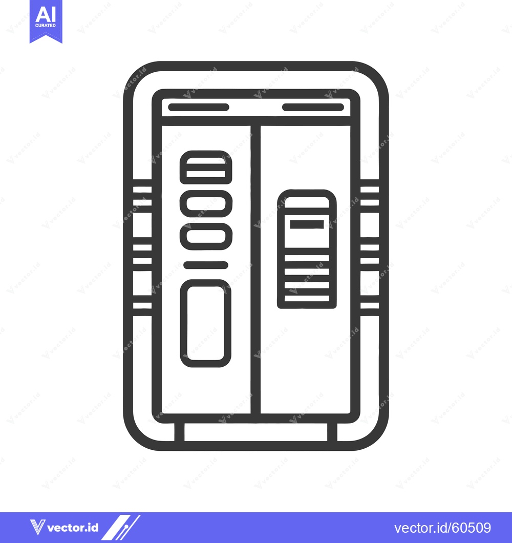 Premium Vector dari Line drawing of a double door vending machine