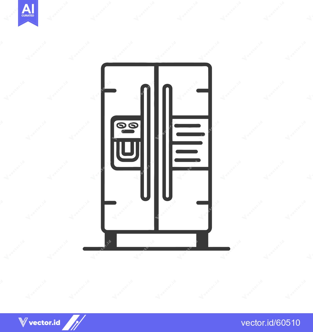Premium Vector dari Side by side refrigerator with water dispenser