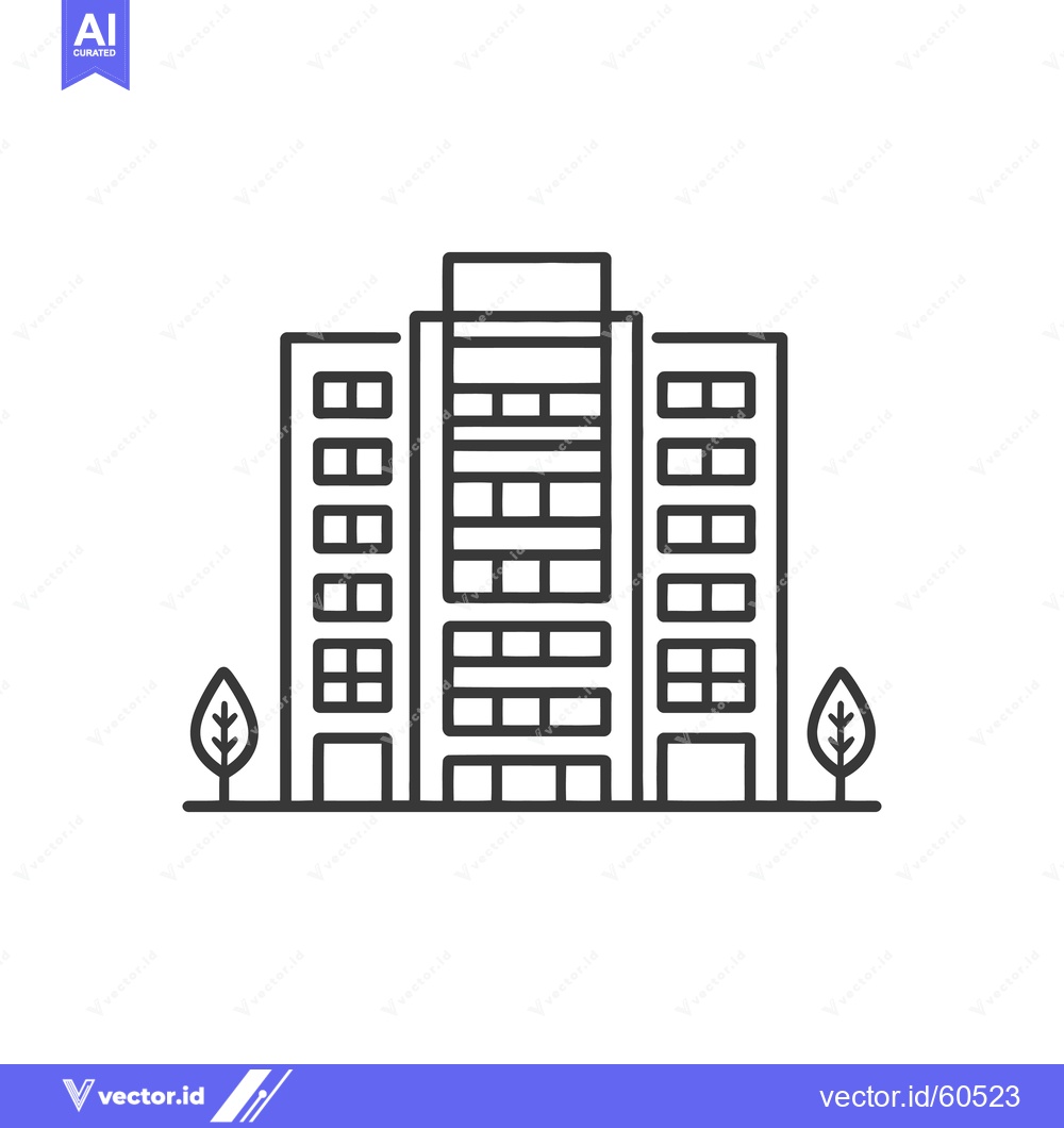 Premium Vector of Modern Apartment Building Cityscape Design Illustration