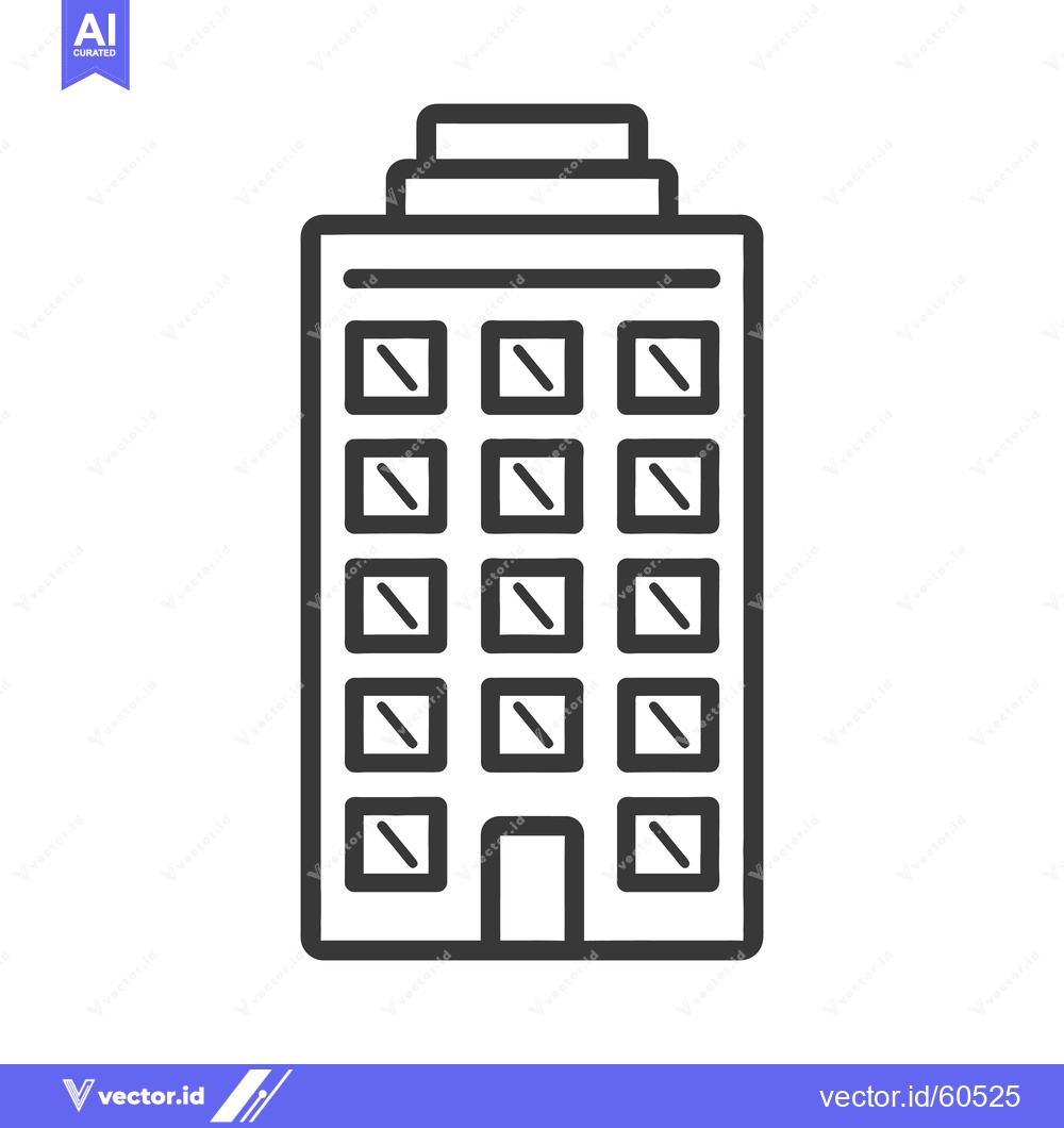 Premium Vector of Simple Line Drawing Of A Multi Story Building