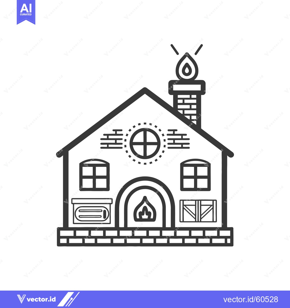 Premium Vector of Cozy Cottage Home with Fireplace and Chimney
