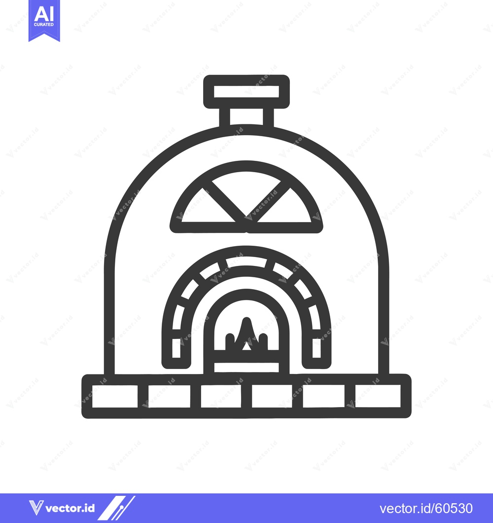 Premium Vector dari A Simple Line Drawing Of A Traditional Oven