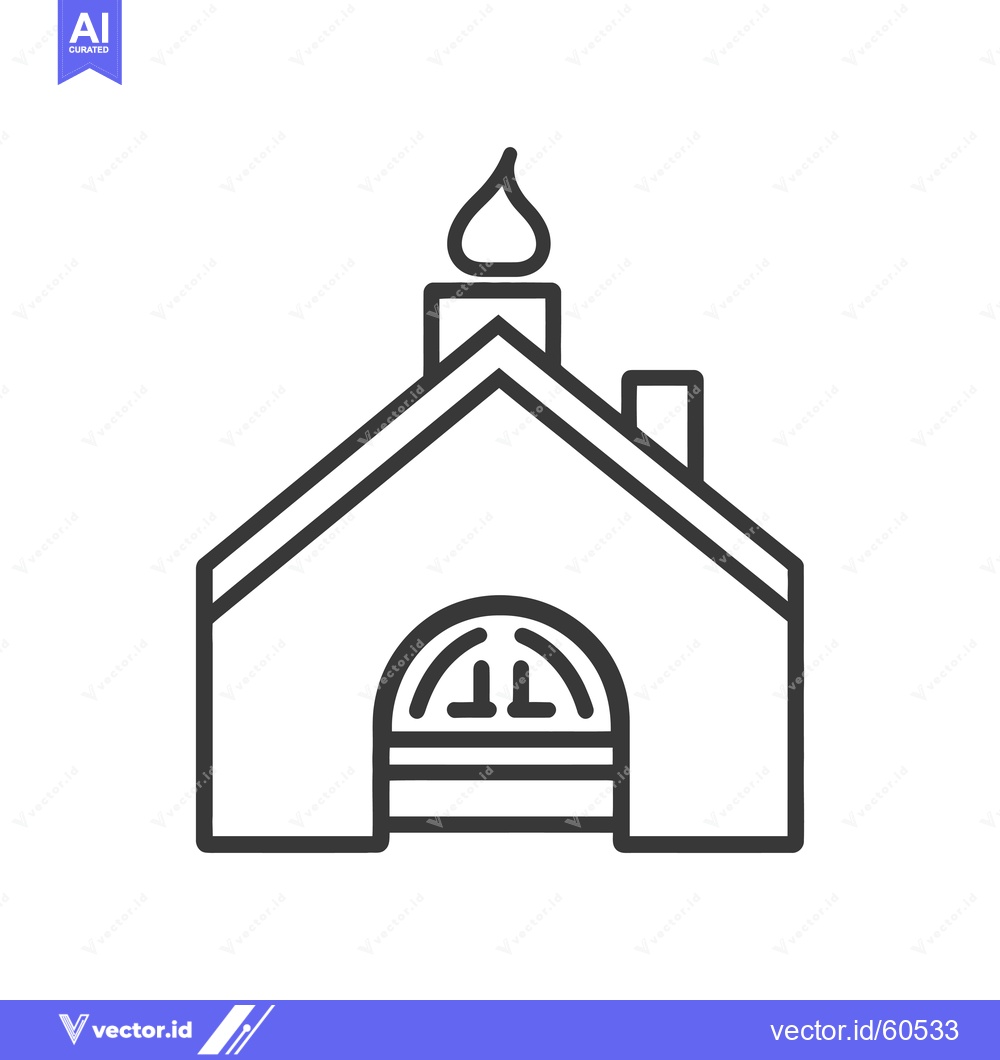Premium Vector dari Simple Line Drawing Of A Brick Oven Building