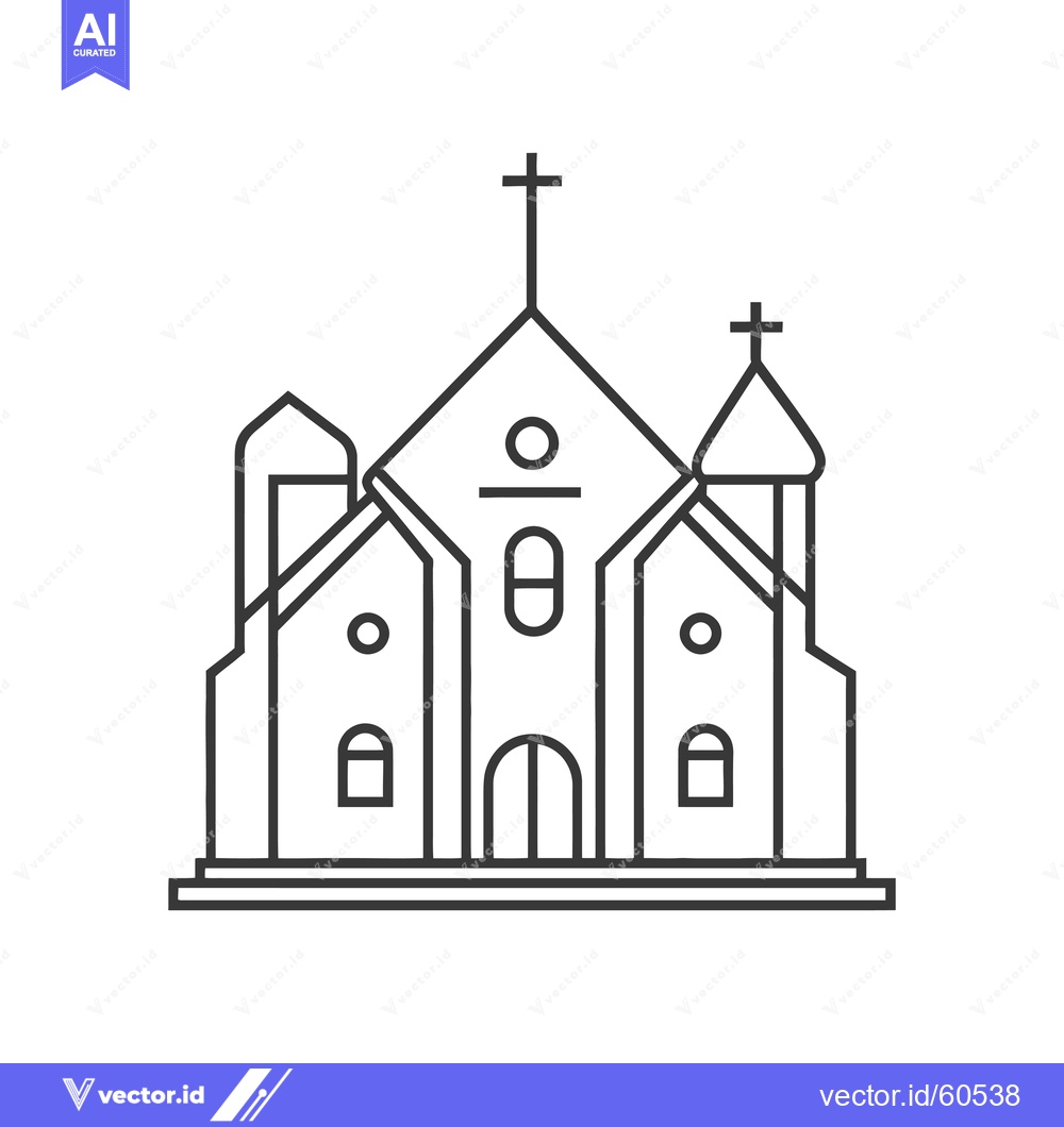 Premium Vector dari Simple Line Drawing Of A Church Building
