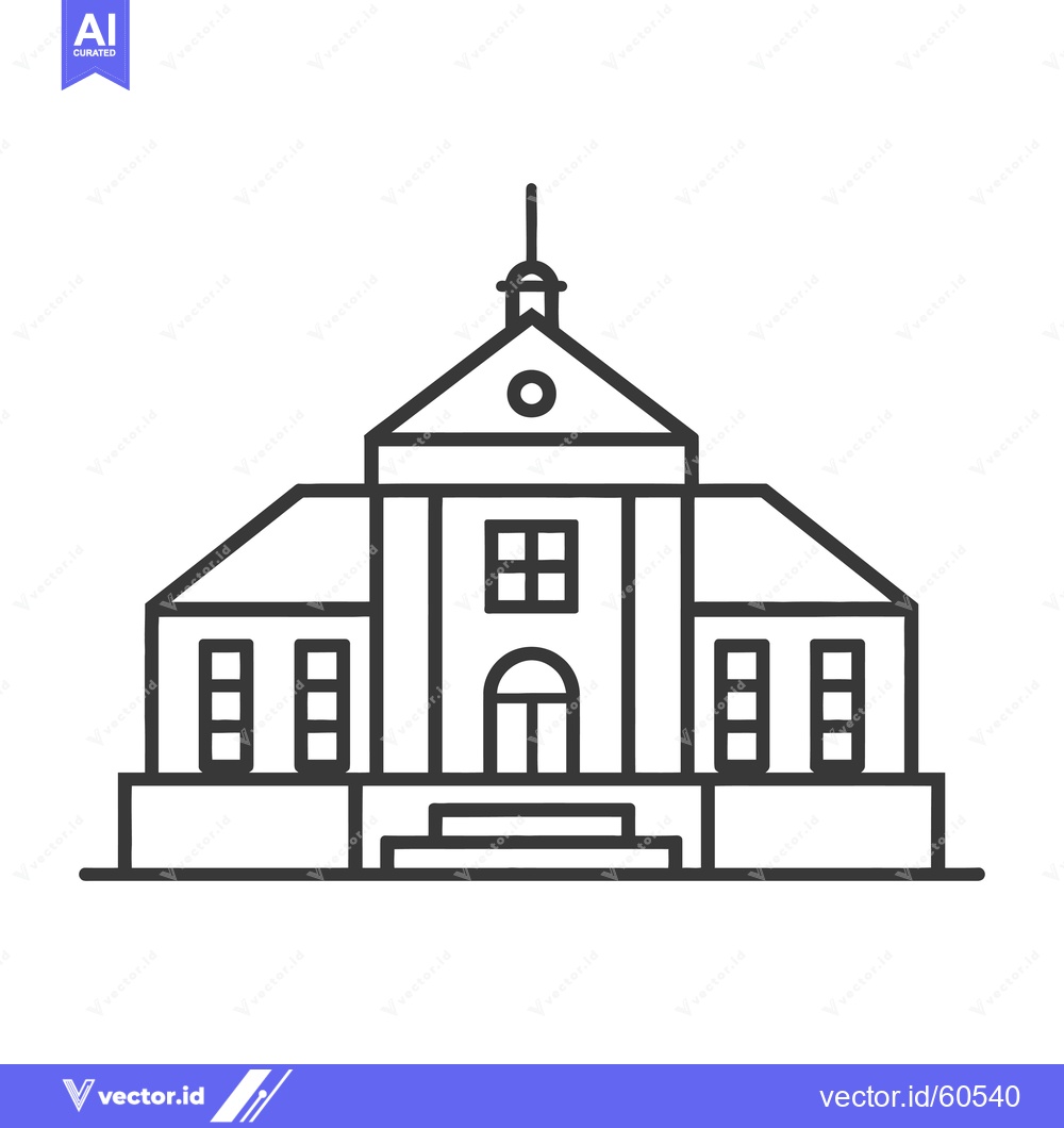Premium Vector dari A simple line drawing of a stately government building