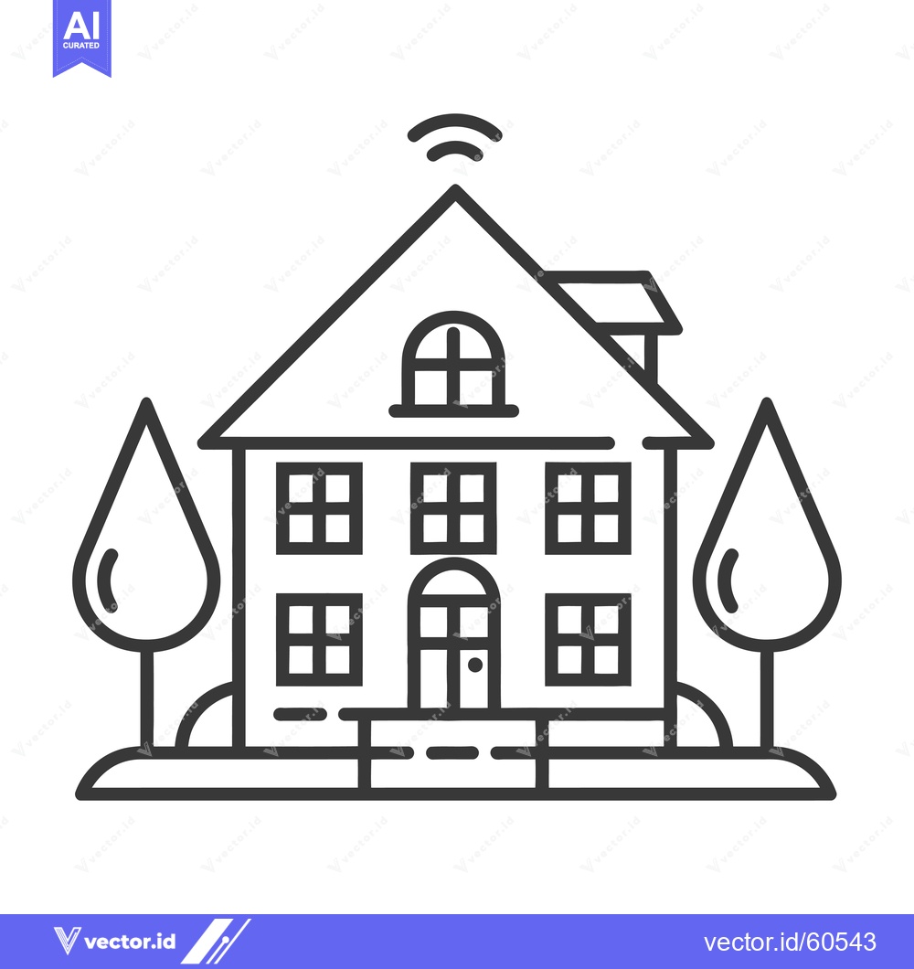 Premium Vector dari Smart Home Wireless Network Connected House