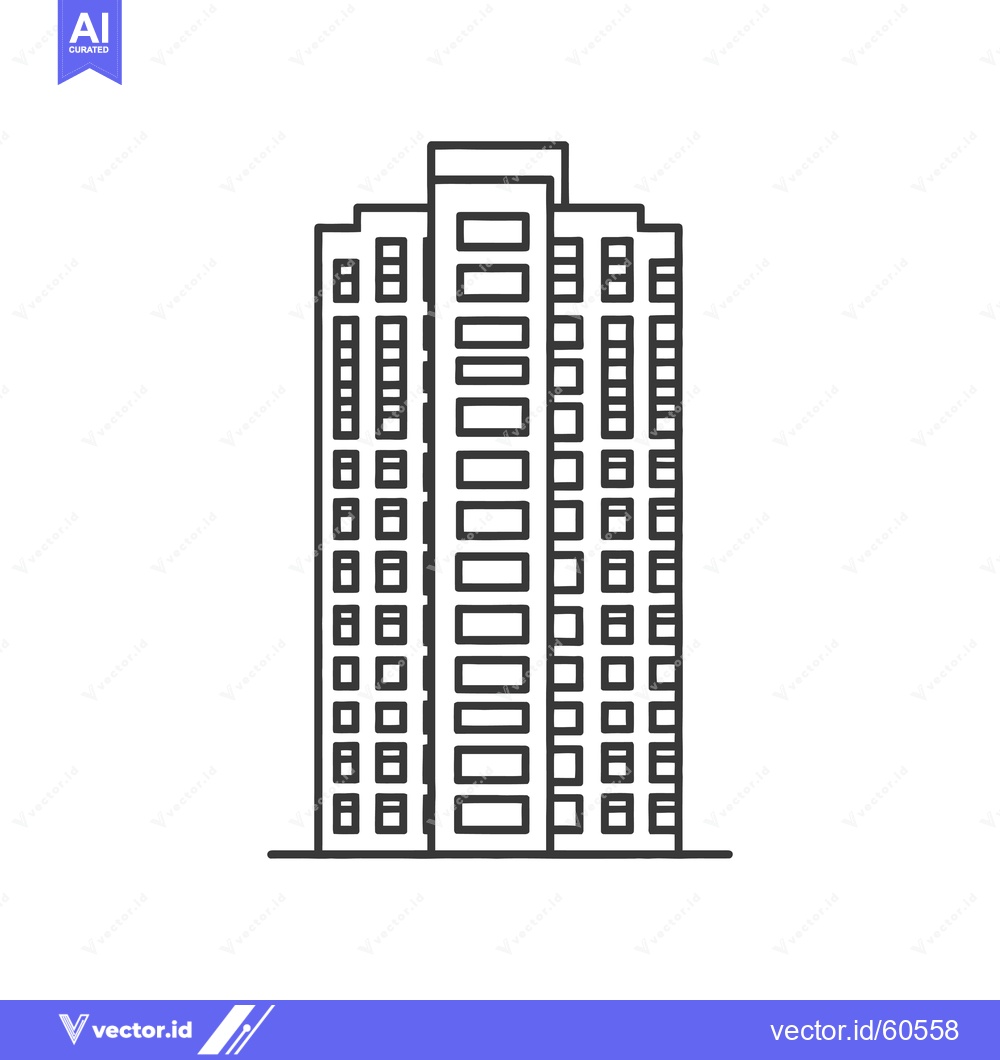 Premium Vector dari Simple Line Drawing Of A Modern Apartment Building