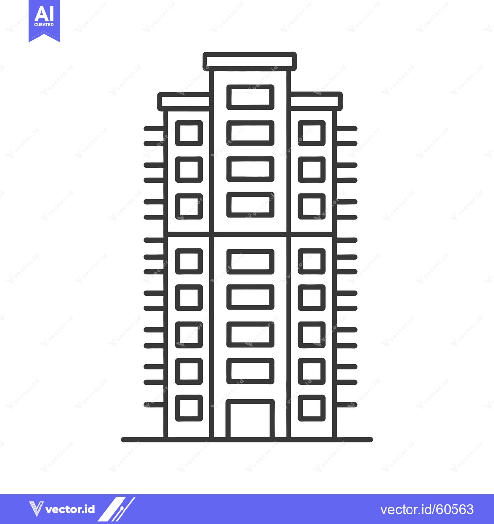 Premium Vector dari A Simple Line Drawing Of A Multi Story Building
