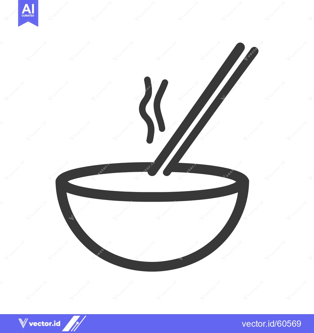 Premium Vector dari A bowl of steaming hot food with chopsticks