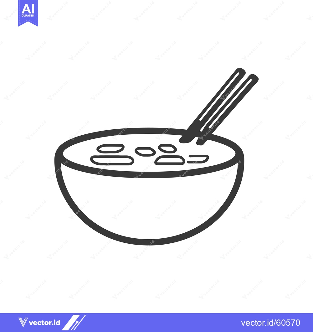 Premium Vector dari A Bowl of Noodles with Chopsticks Ready to Eat