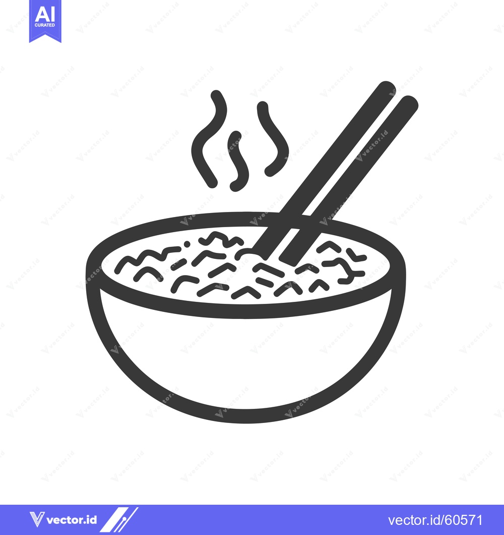 Premium Vector dari Steaming Bowl of Noodles with Chopsticks